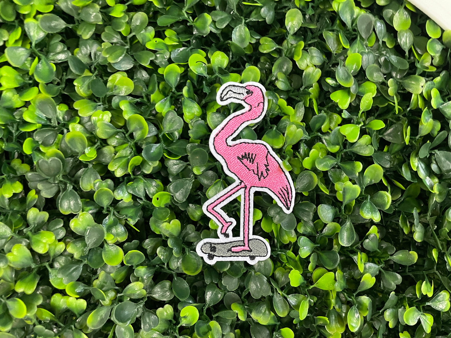 Flamingo Skateboarder Embroidered Patch