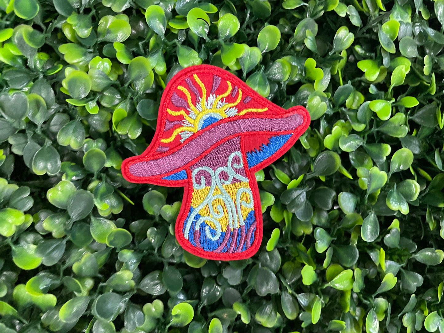Colorful Mushroom Embroidered Patch