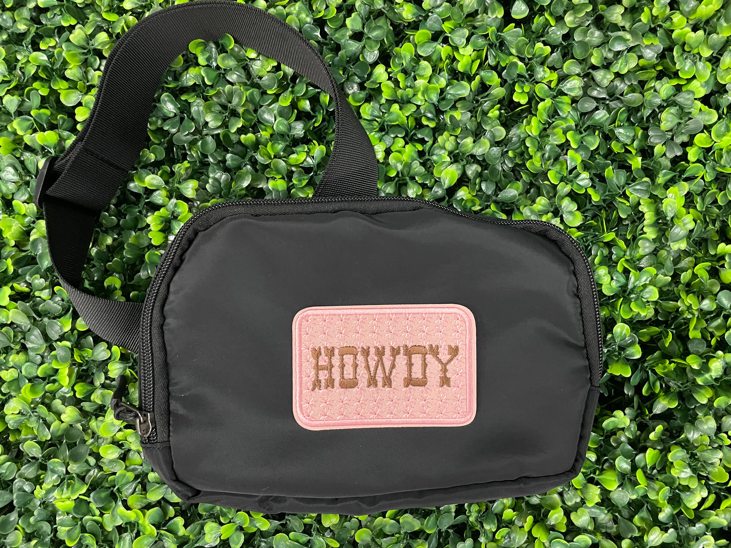 Pink & Brown "Howdy" Embroidered Patch