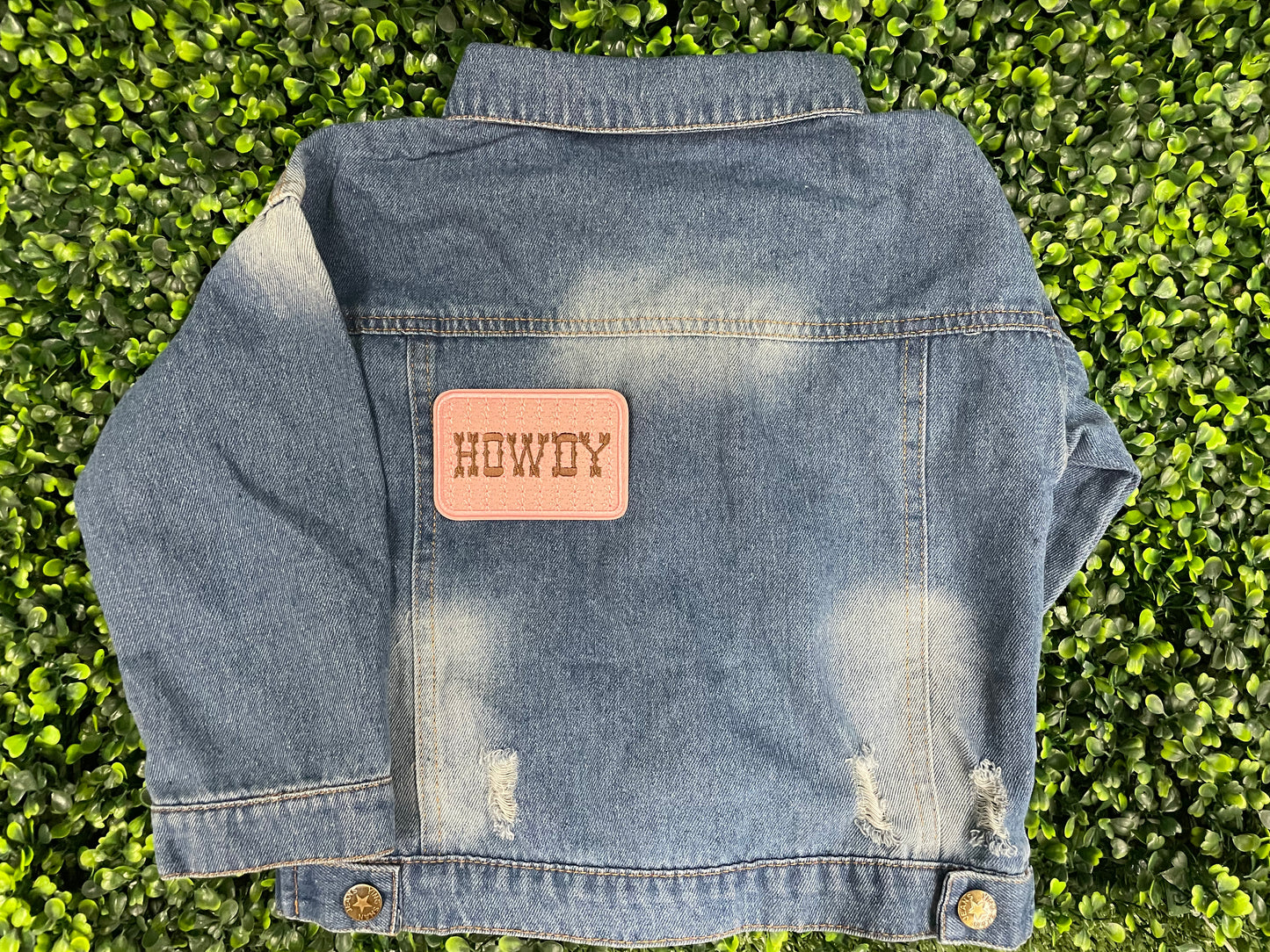 Pink & Brown "Howdy" Embroidered Patch