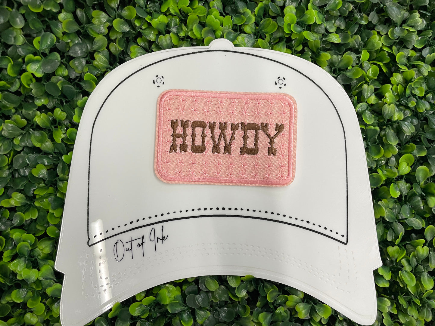 Pink & Brown "Howdy" Embroidered Patch