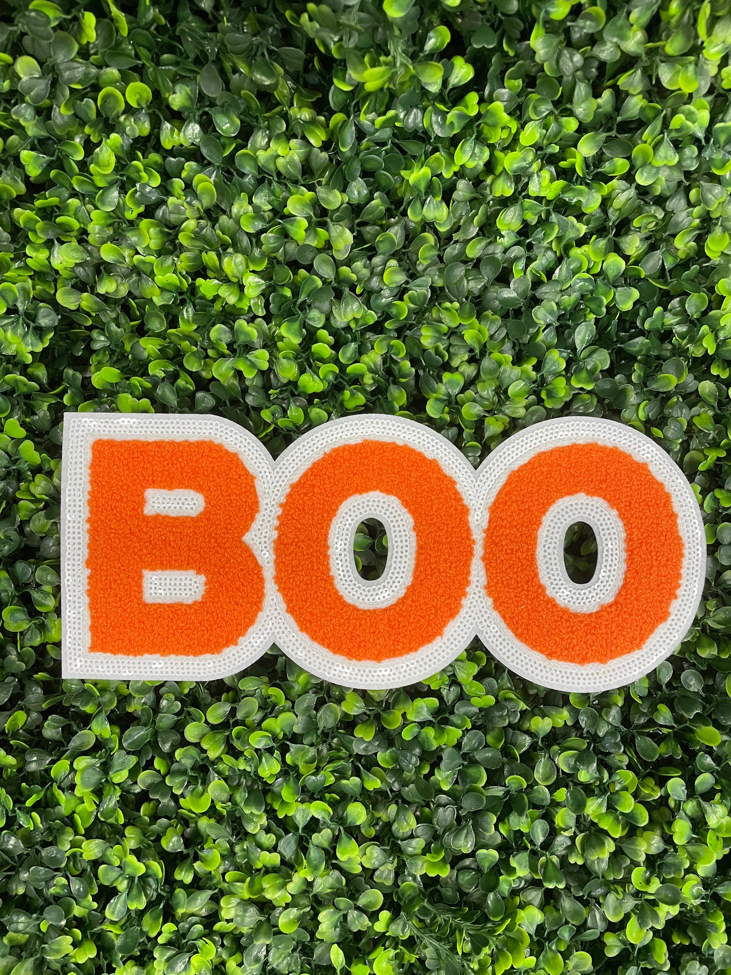 Boo Sequins Chenille Patch