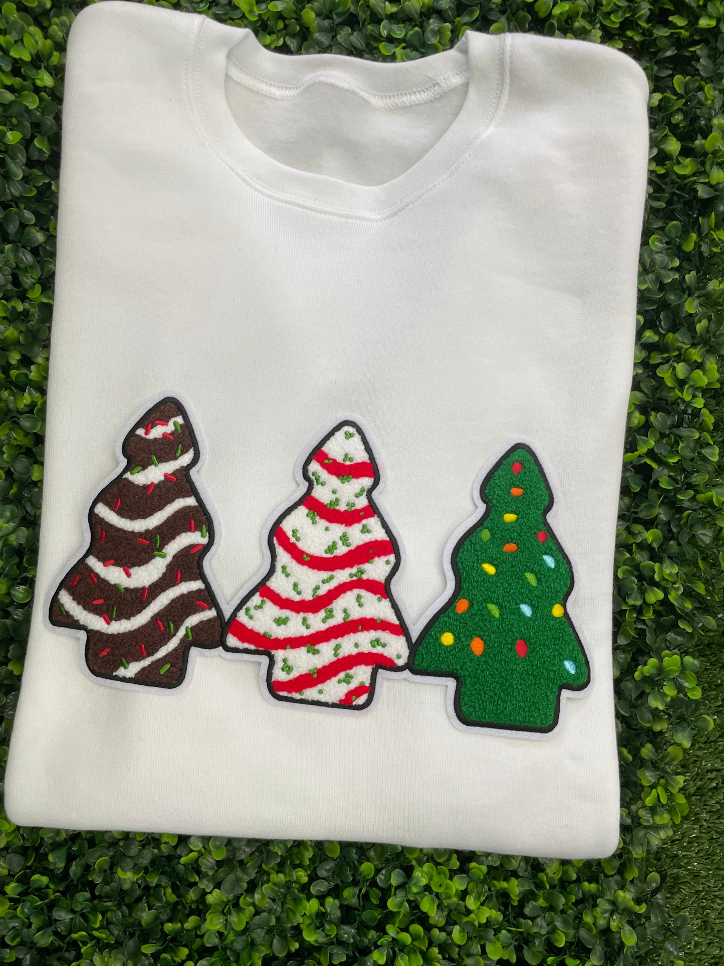 Christmas Tree Snacks Chenille Patch