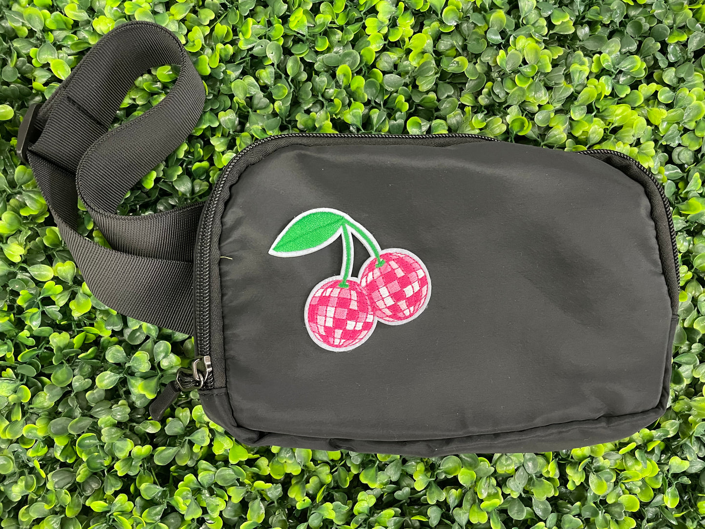 Pink Disco Cherry Embroidered Patch