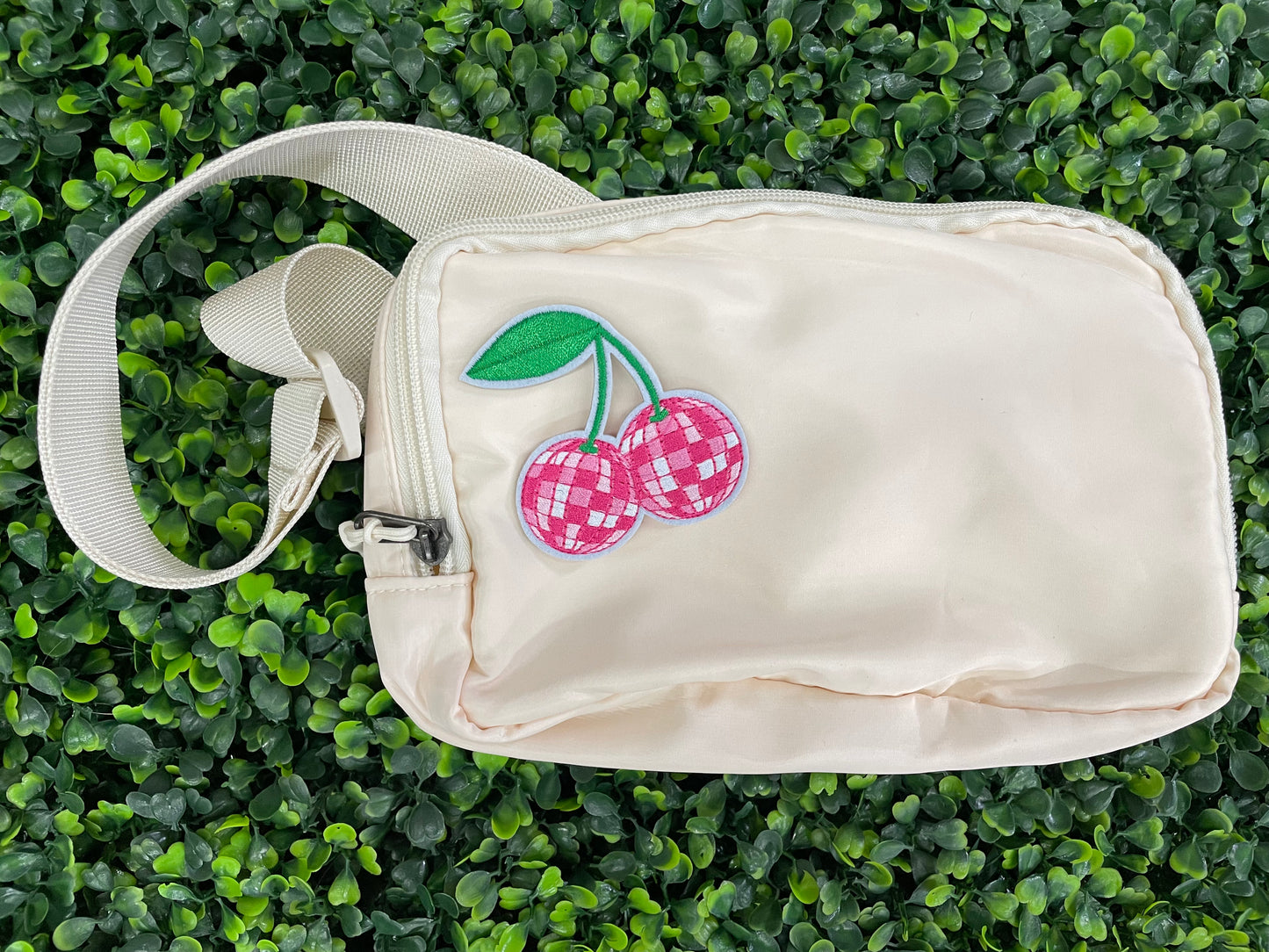 Pink Disco Cherry Embroidered Patch
