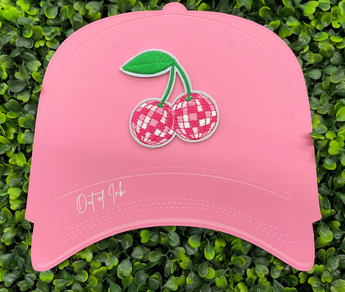 Pink Disco Cherry Embroidered Patch