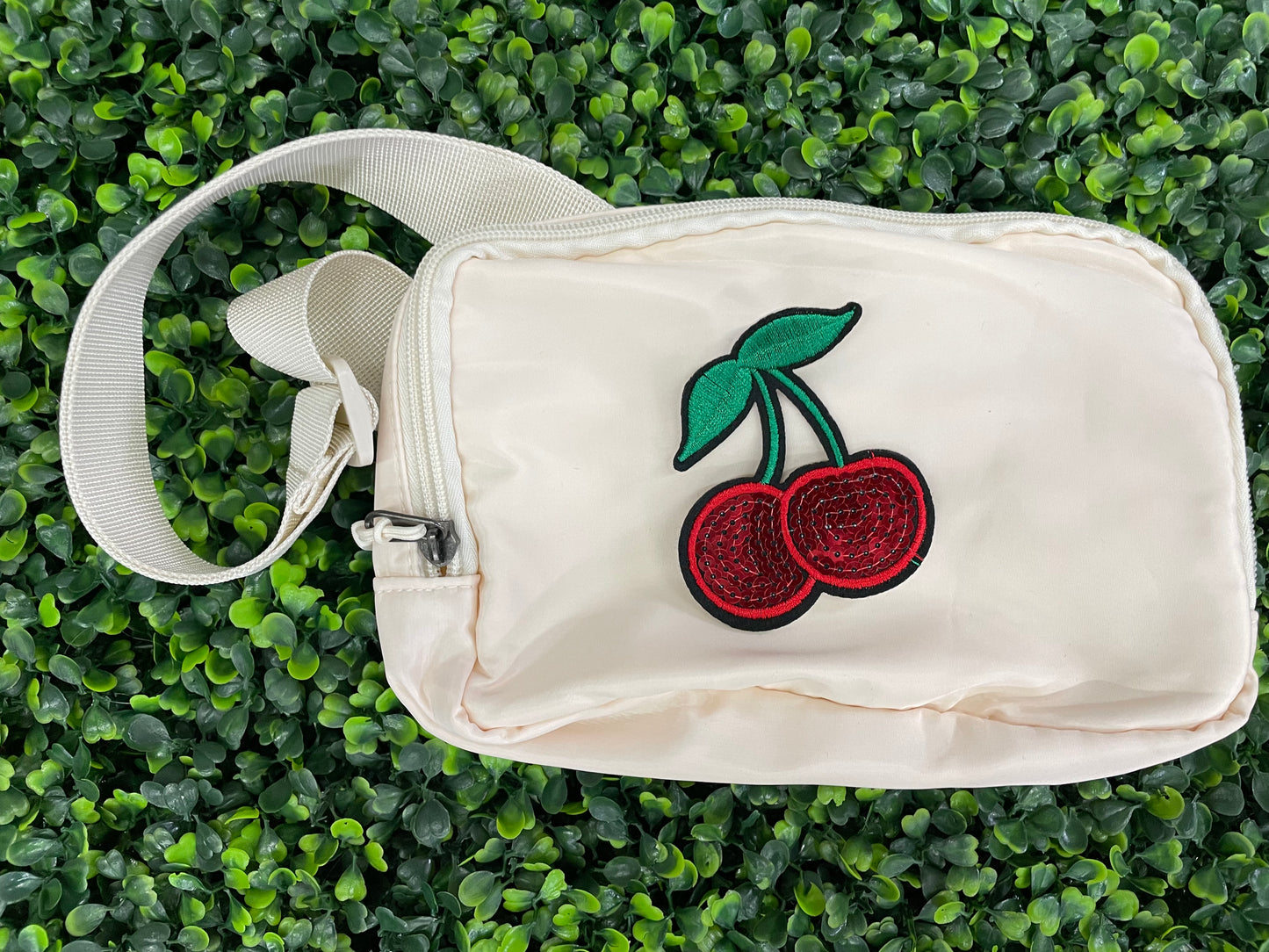 Sequin Cherry Embroidered Patch