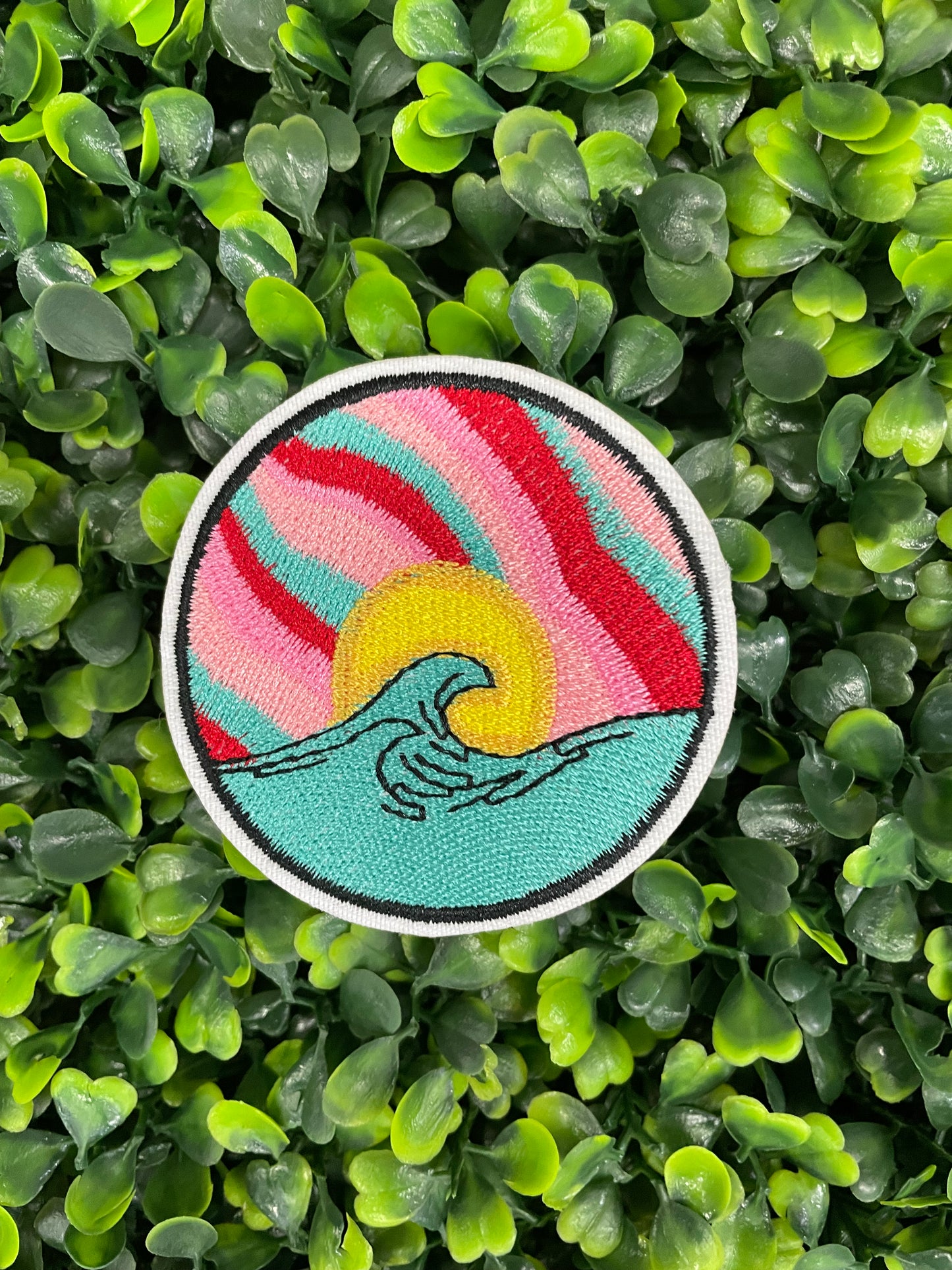 Sunset Wave Embroidered Patch
