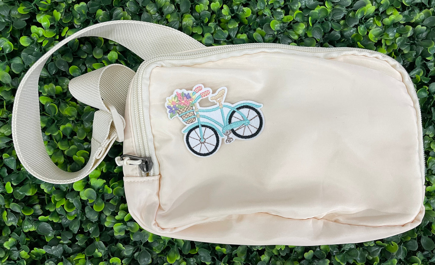 Floral Bicycle Embroidered Patch