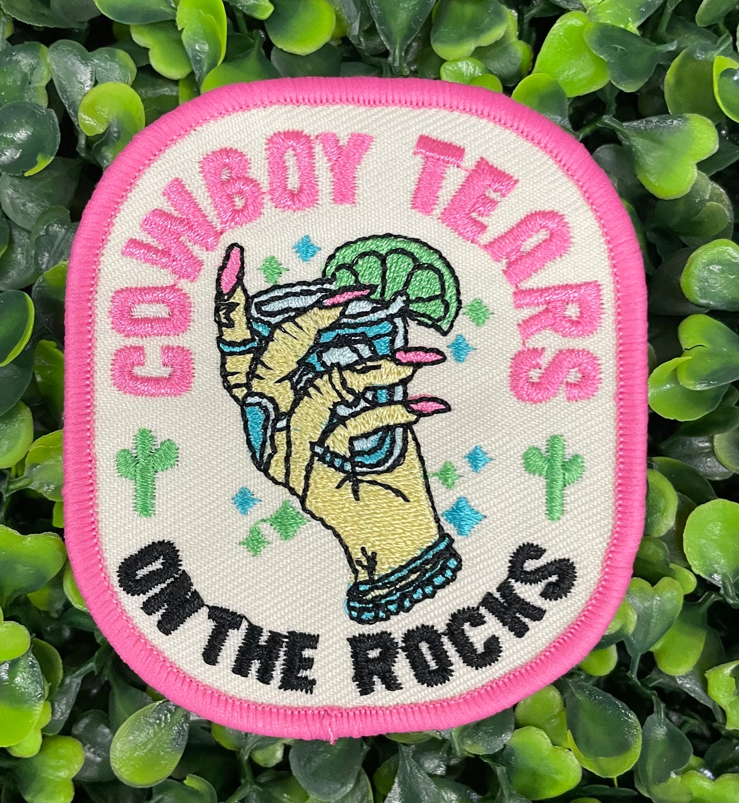 Cowboy Tears On The Rocks Embroidered Patch