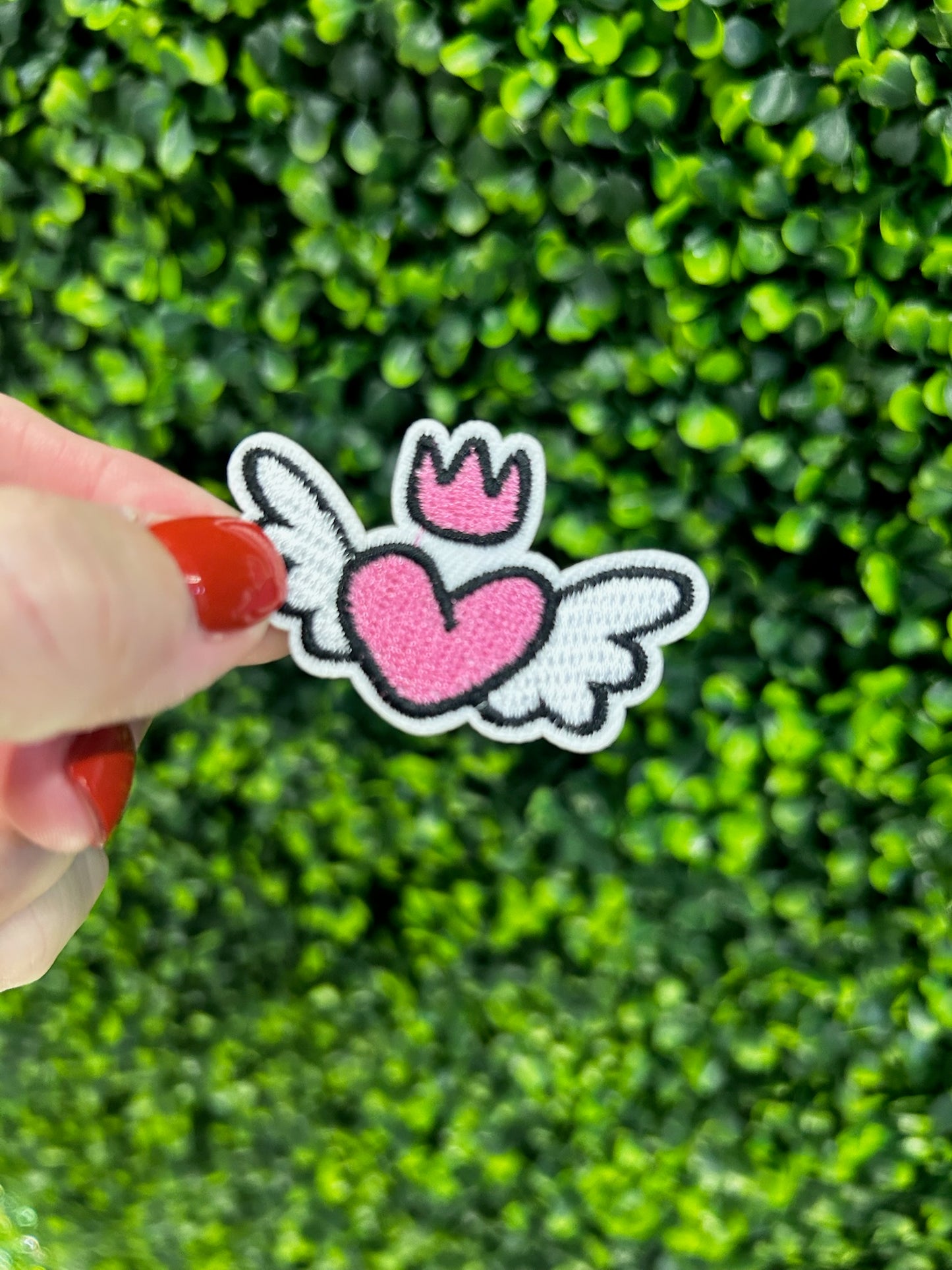 Heart with Angel Wings Embroidered Patch