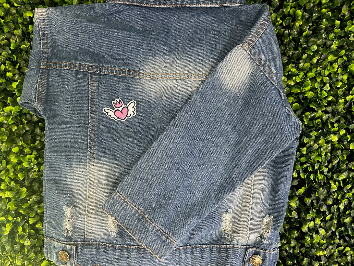 Heart with Angel Wings Embroidered Patch