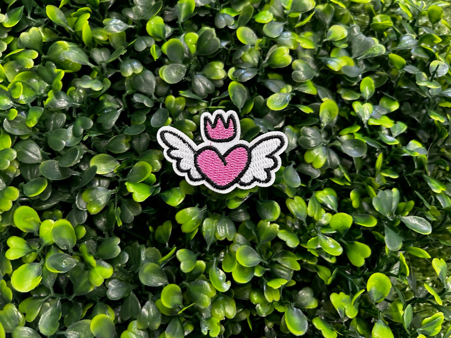 Heart with Angel Wings Embroidered Patch