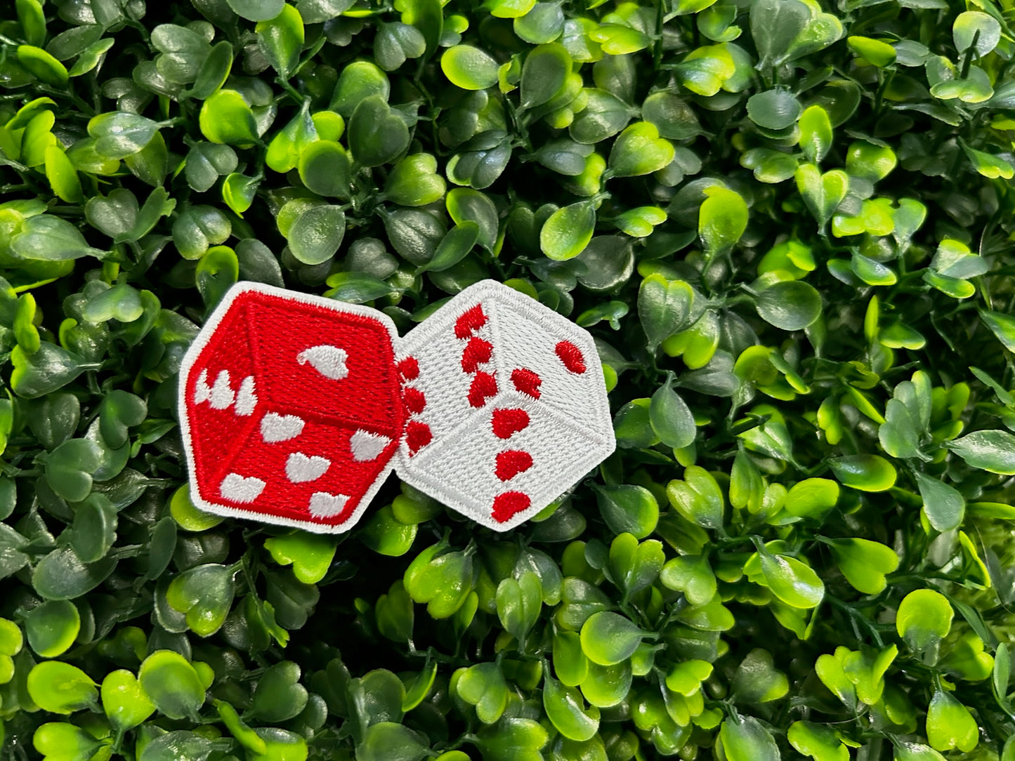 Heart Dice Embroidered Patch
