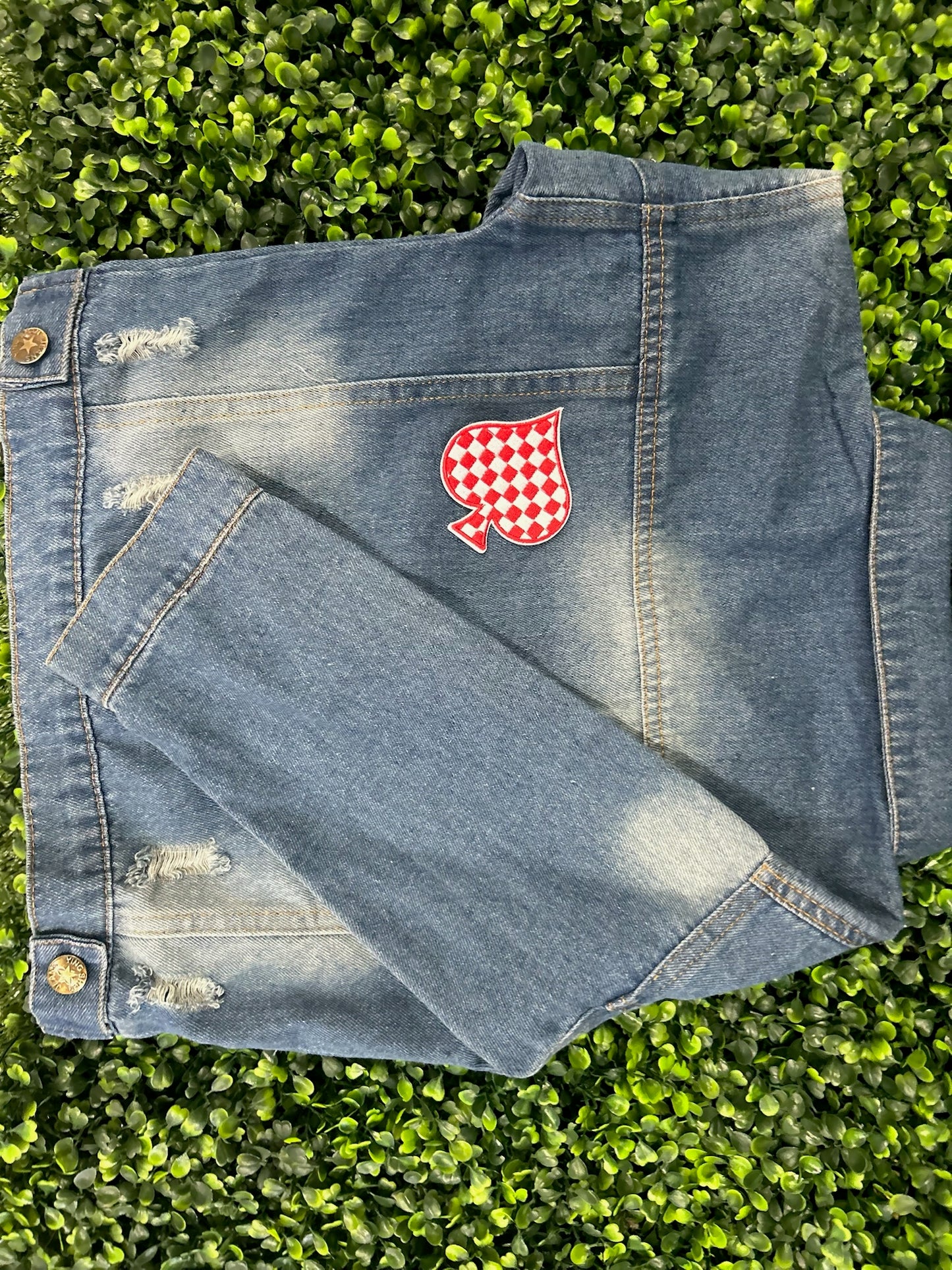 Checkered Spades Embroidered Patch