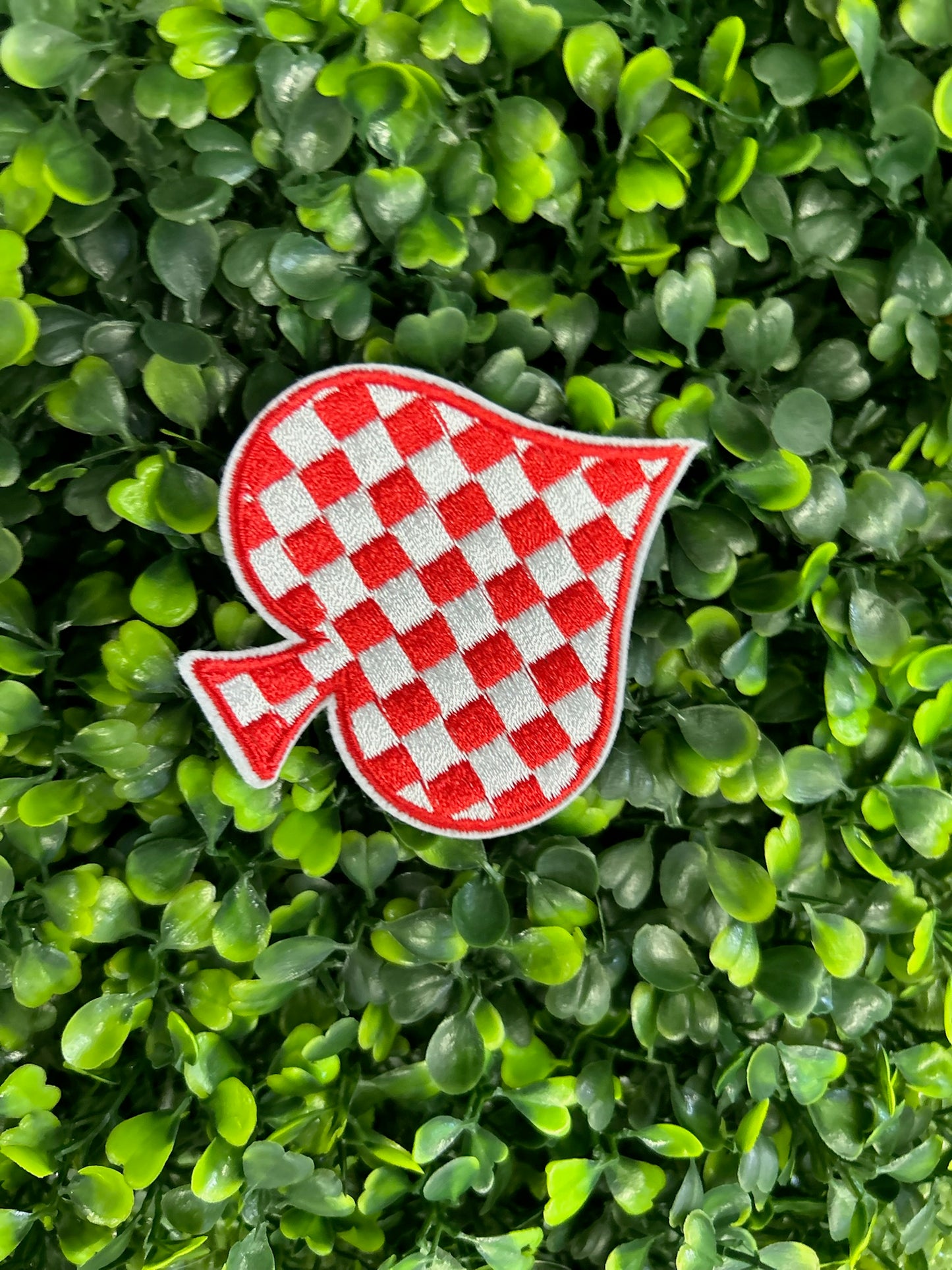 Checkered Spades Embroidered Patch