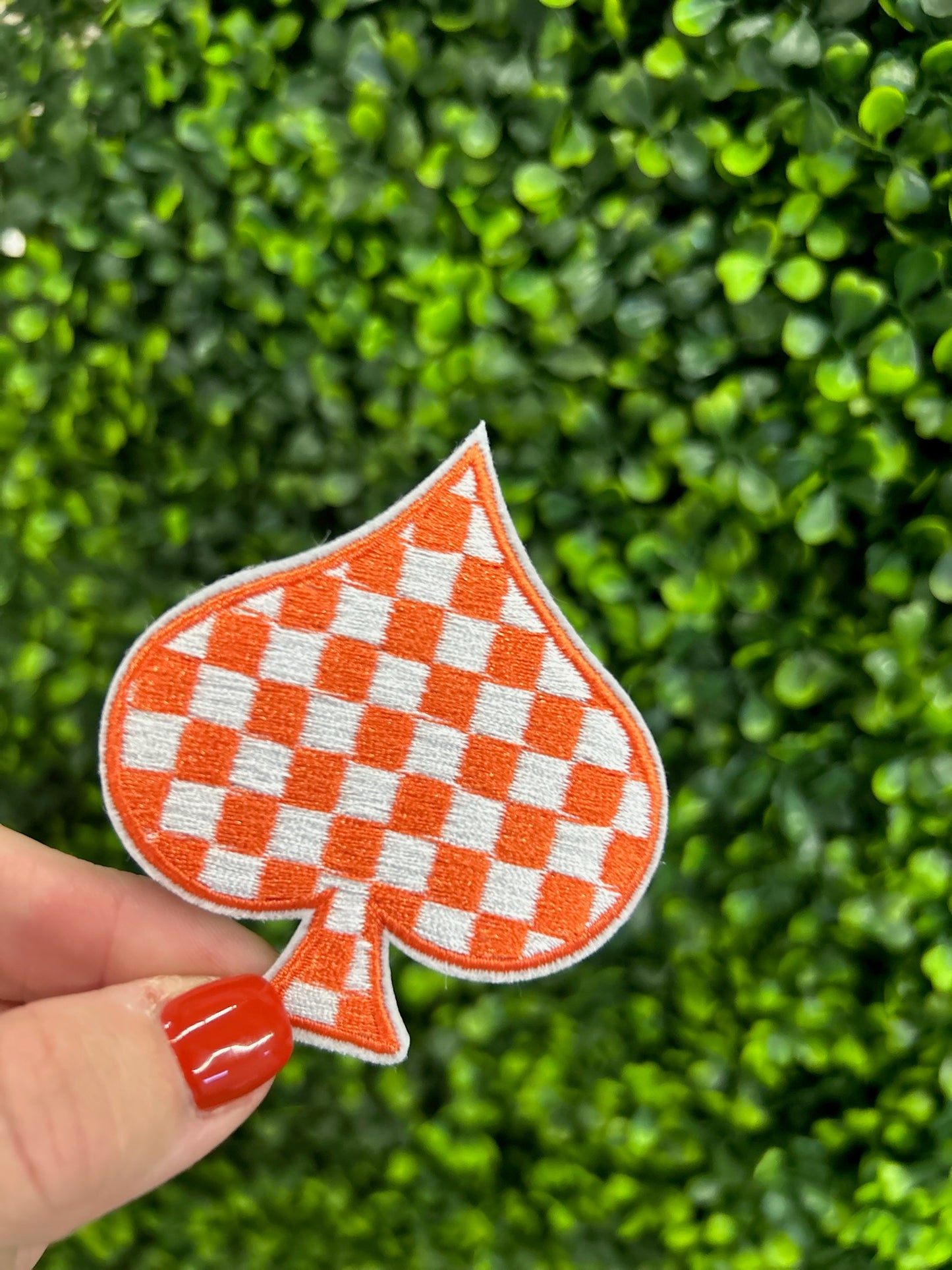 Checkered Spades Embroidered Patch