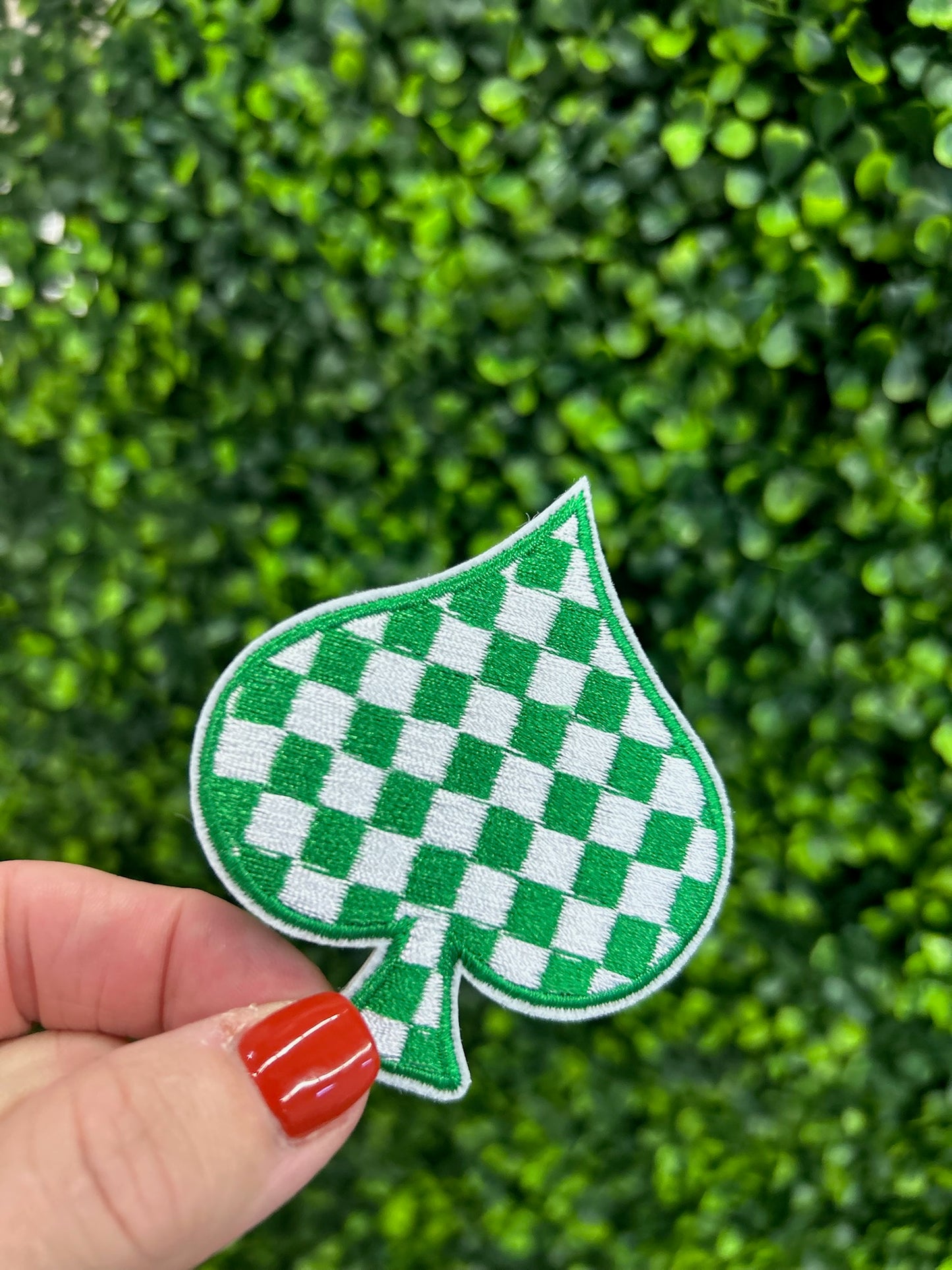 Checkered Spades Embroidered Patch