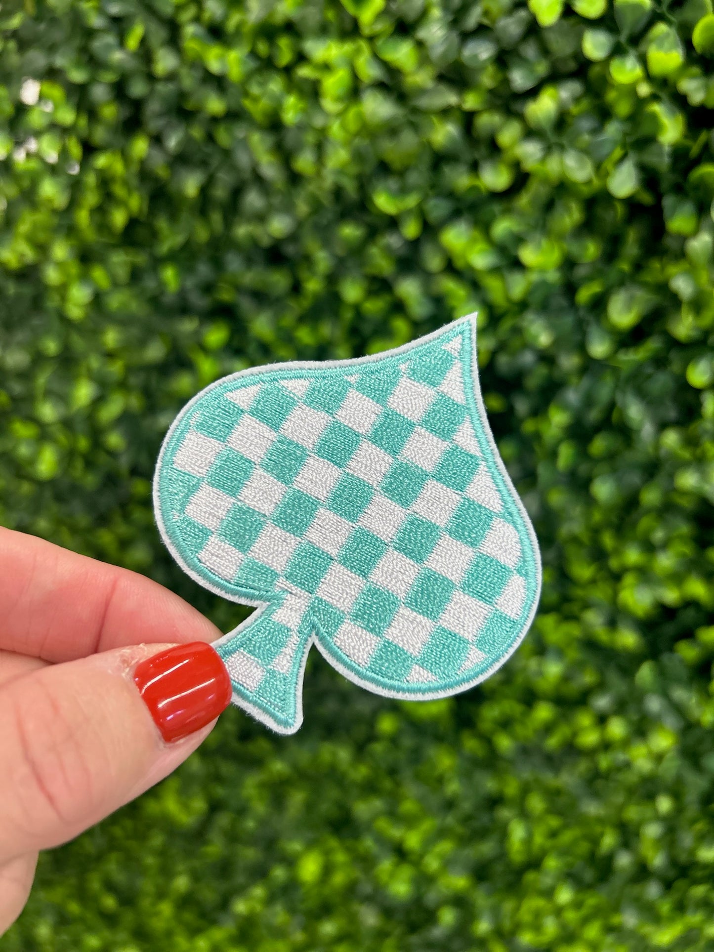 Checkered Spades Embroidered Patch
