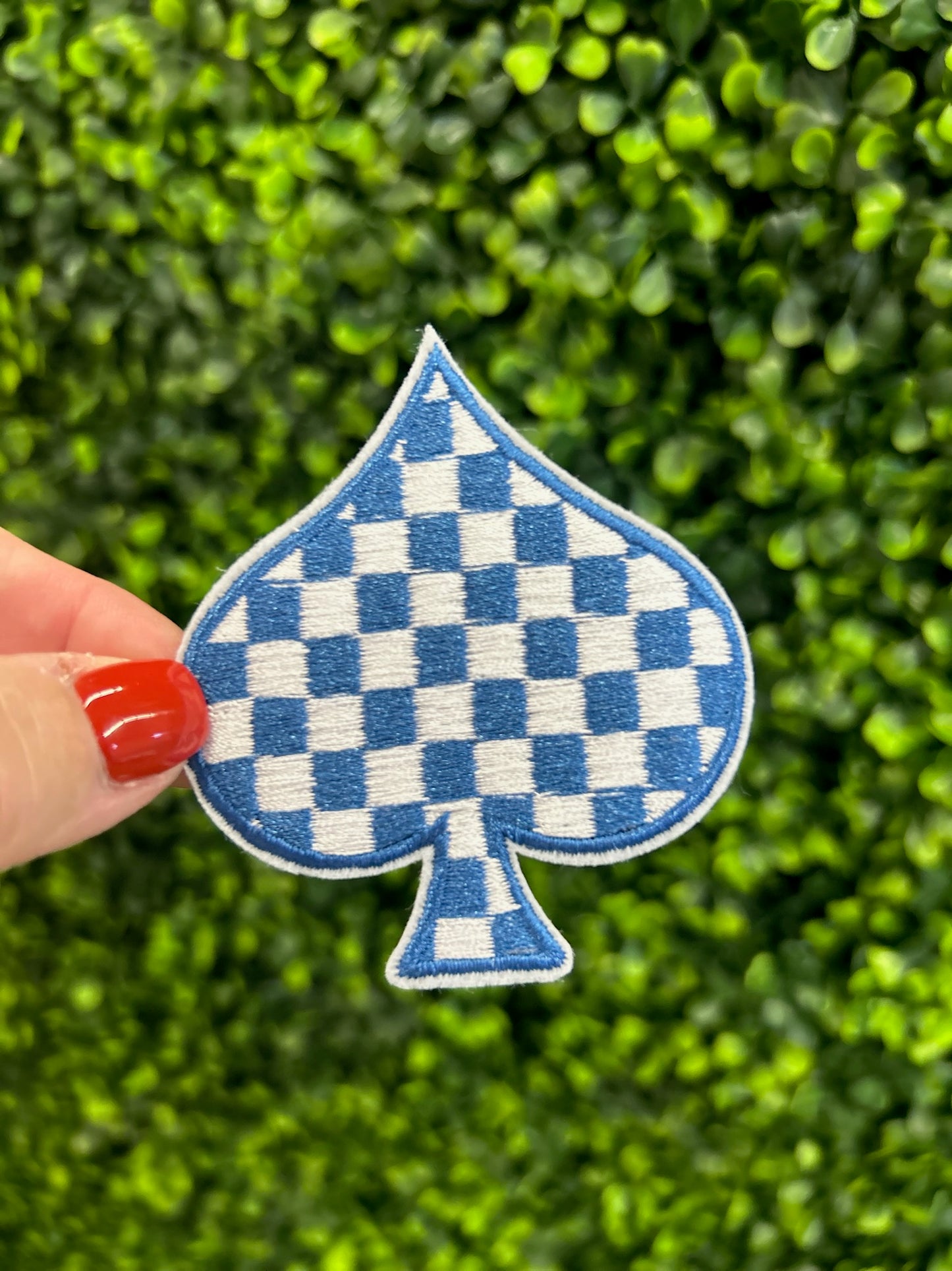 Checkered Spades Embroidered Patch