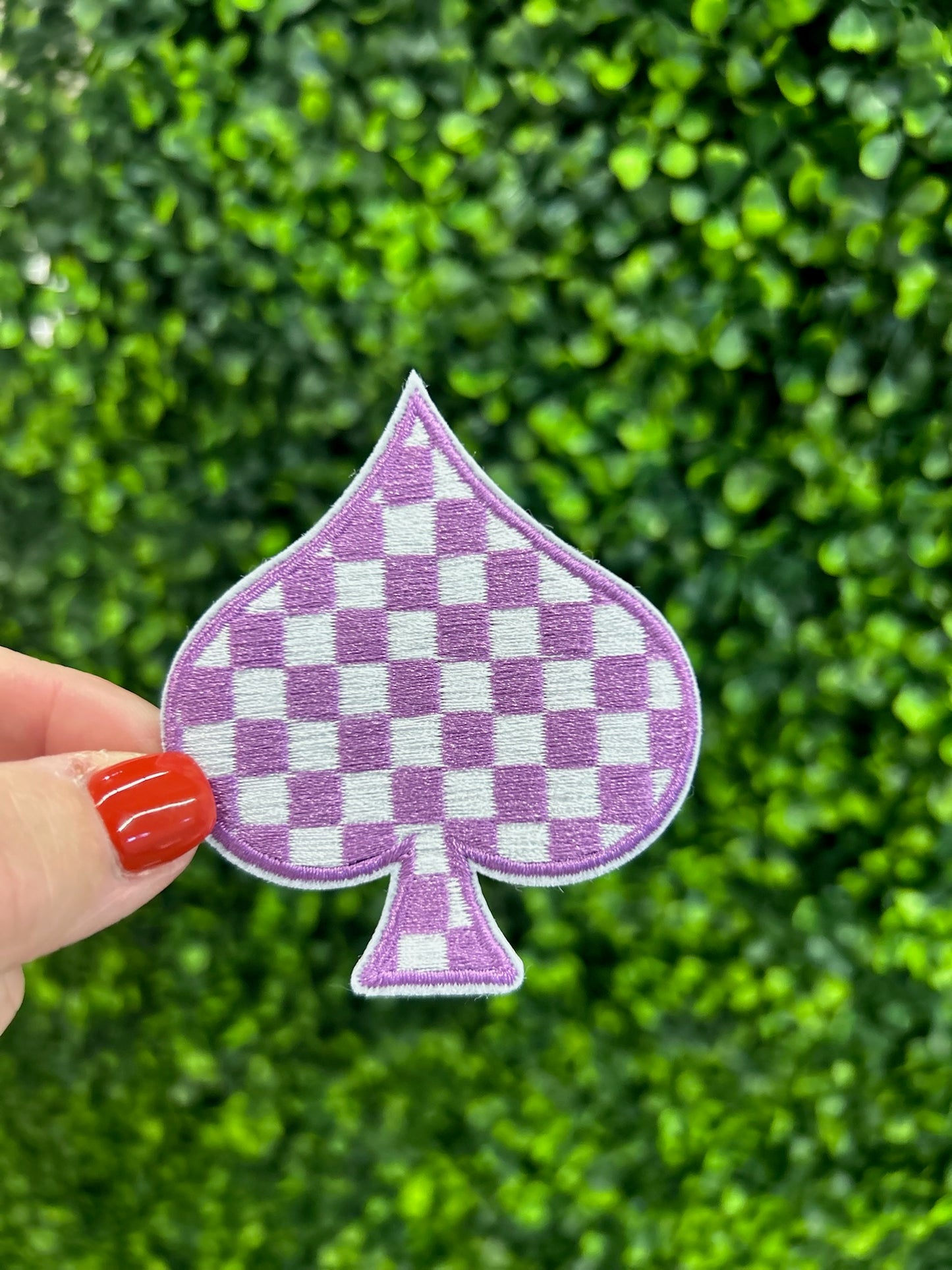Checkered Spades Embroidered Patch