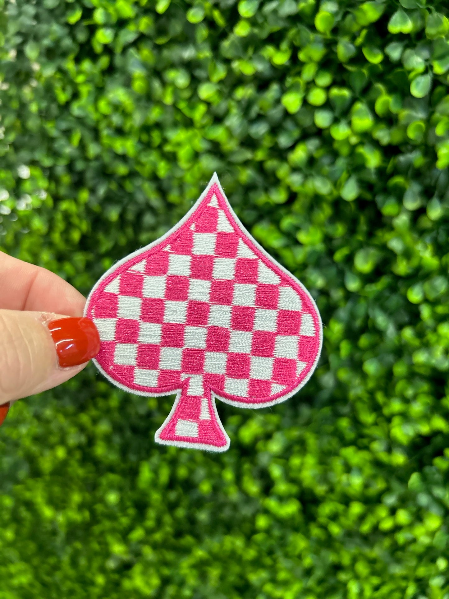 Checkered Spades Embroidered Patch