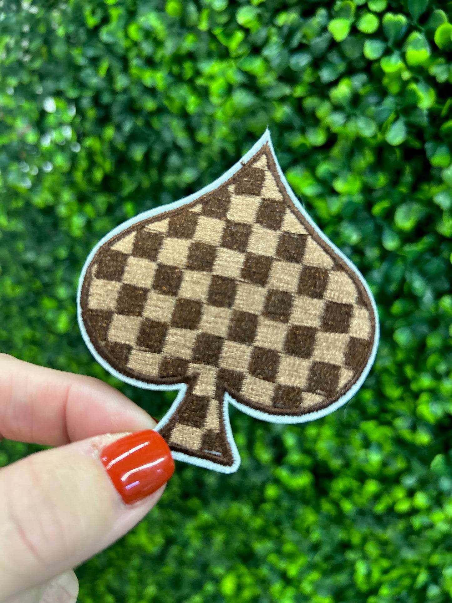 Checkered Spades Embroidered Patch