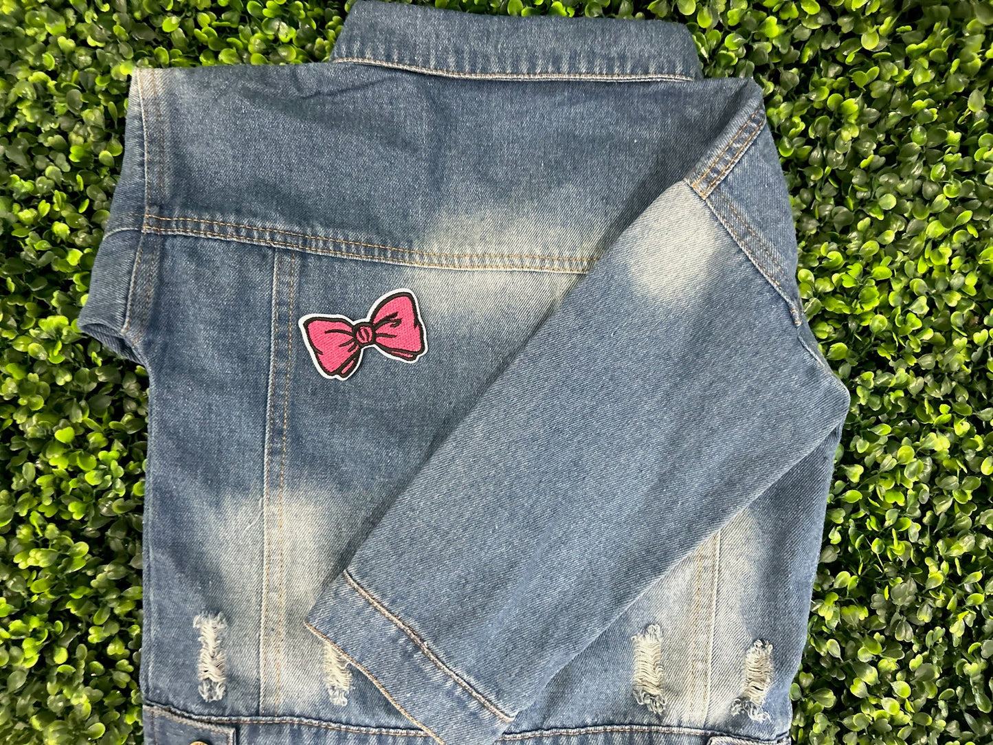 Dark Pink Bow Embroidered Patch