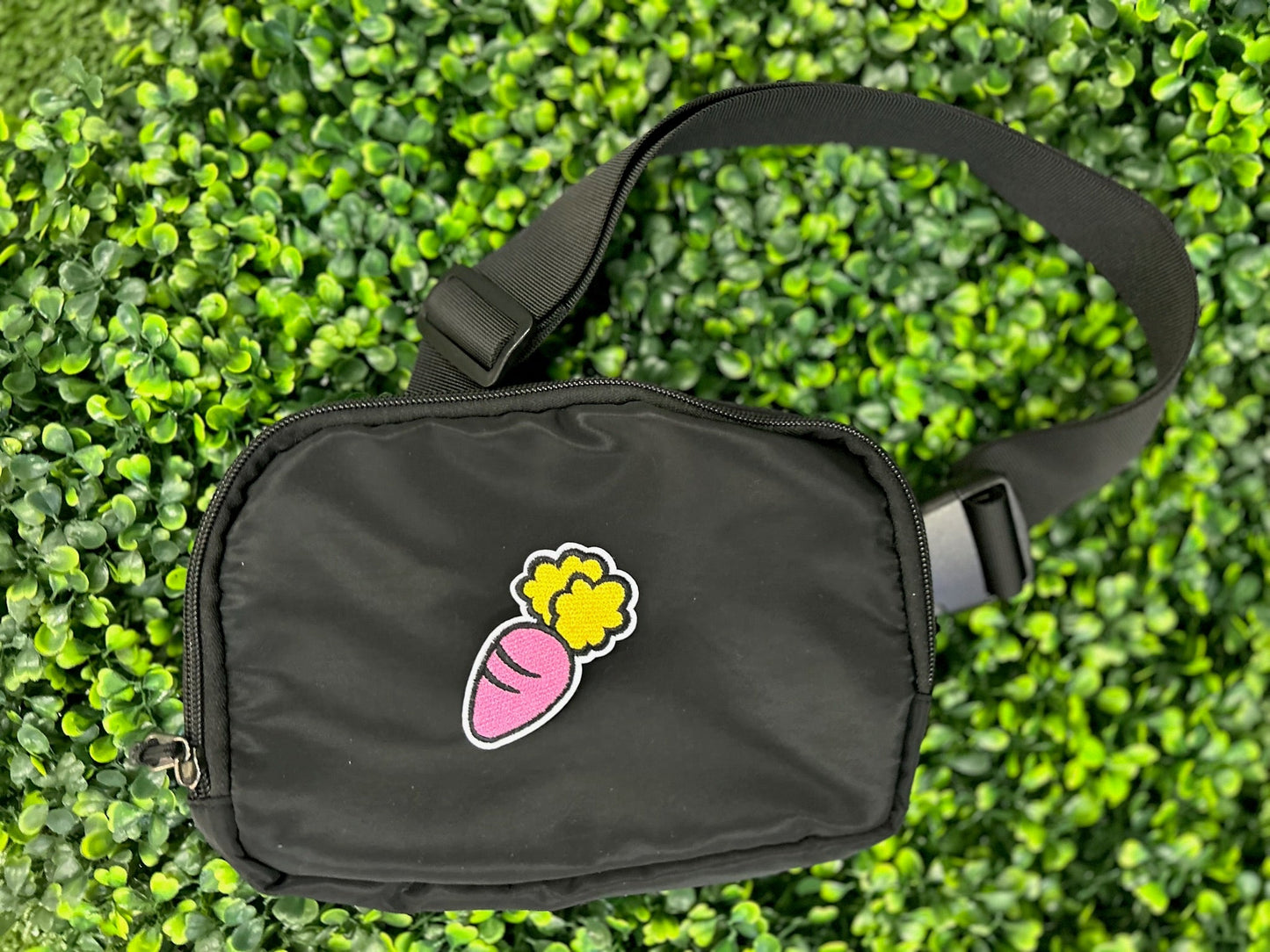 Pink Carrot Embroidered Patch