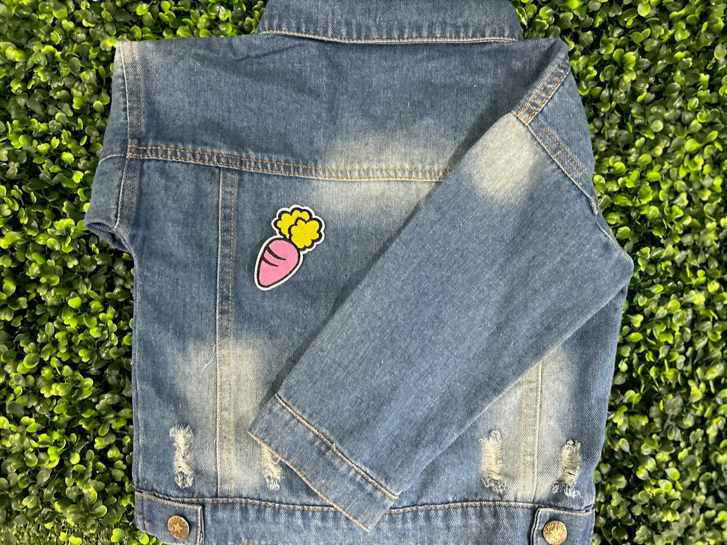 Pink Carrot Embroidered Patch