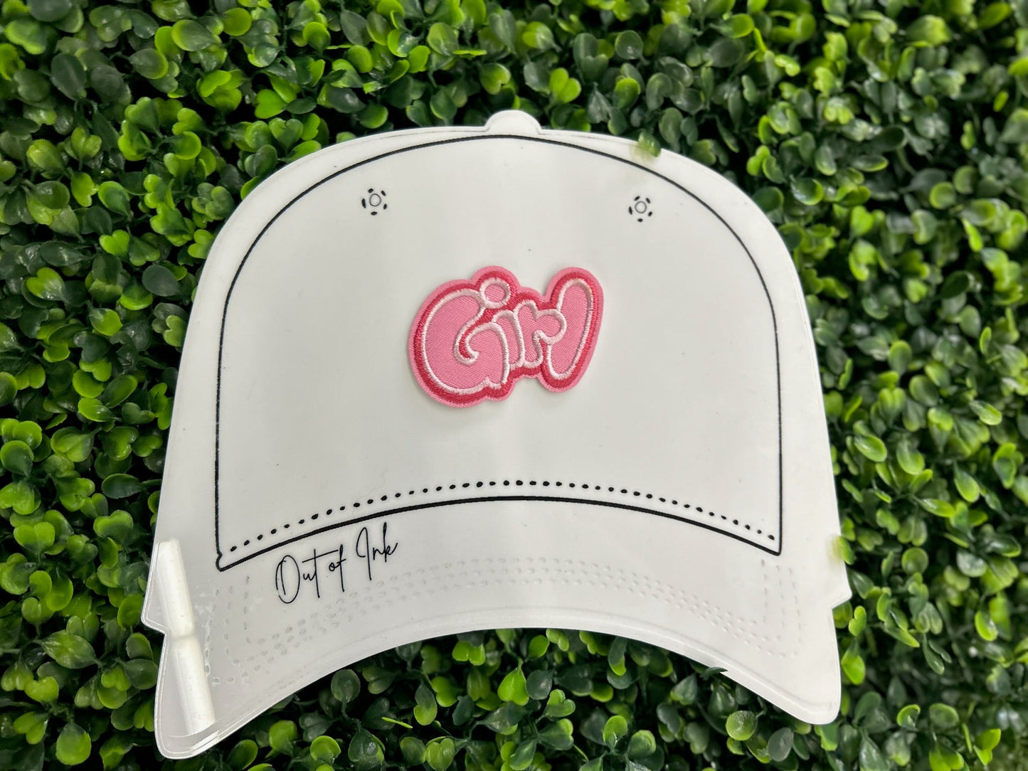 "Girl" Pink Bubble Letters Chenille Patch