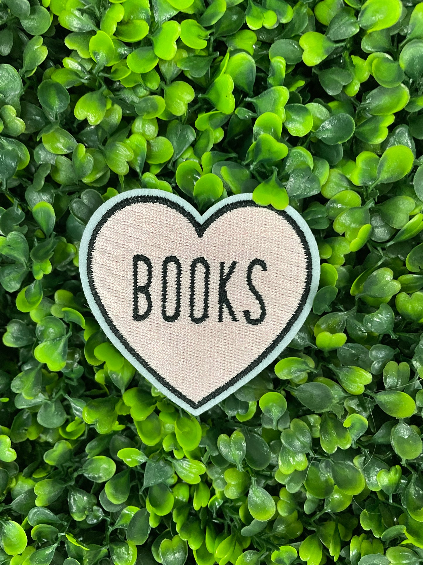 Books Heart Embroidered Patch