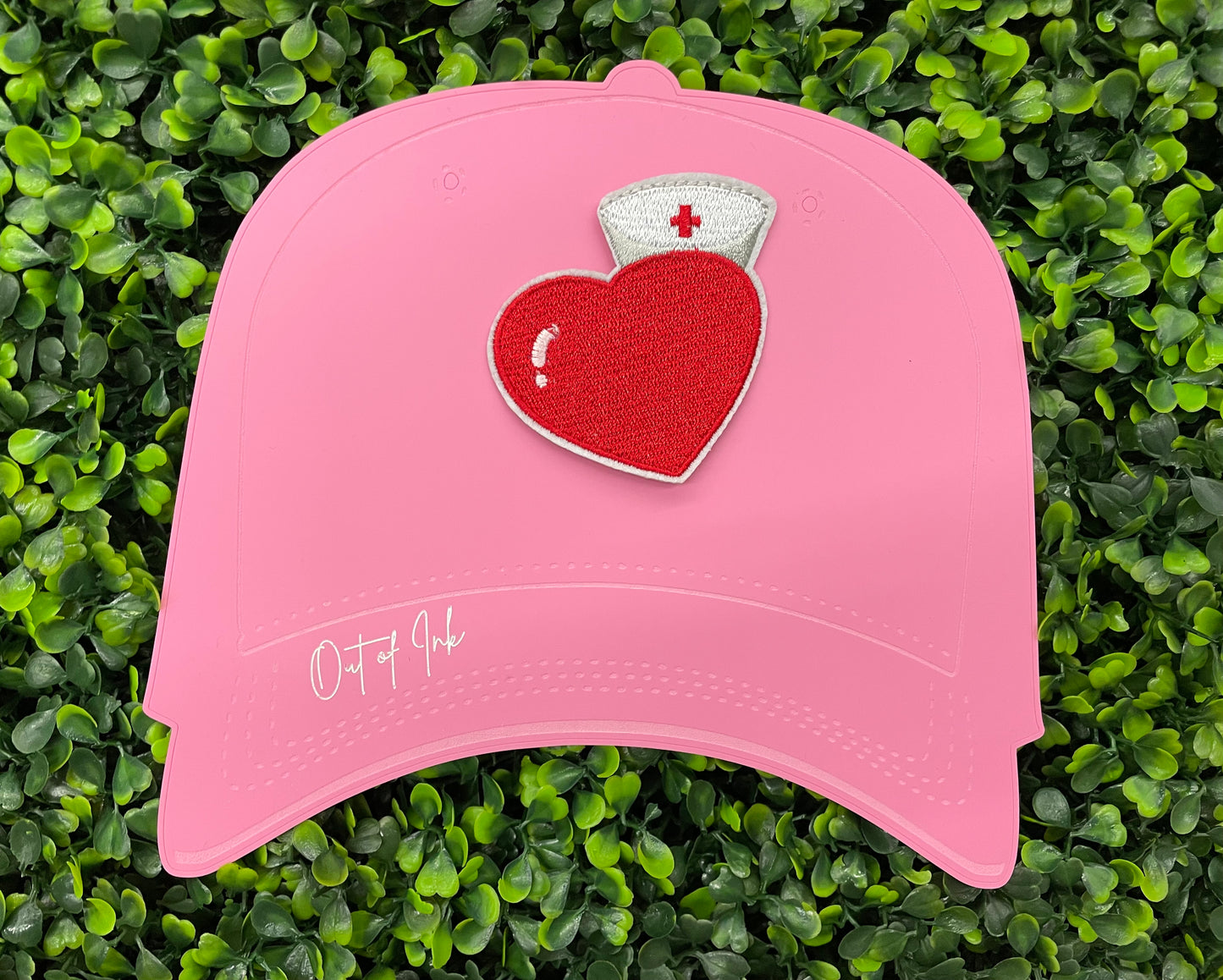Heart with Nurse Cap Embroidered Patch
