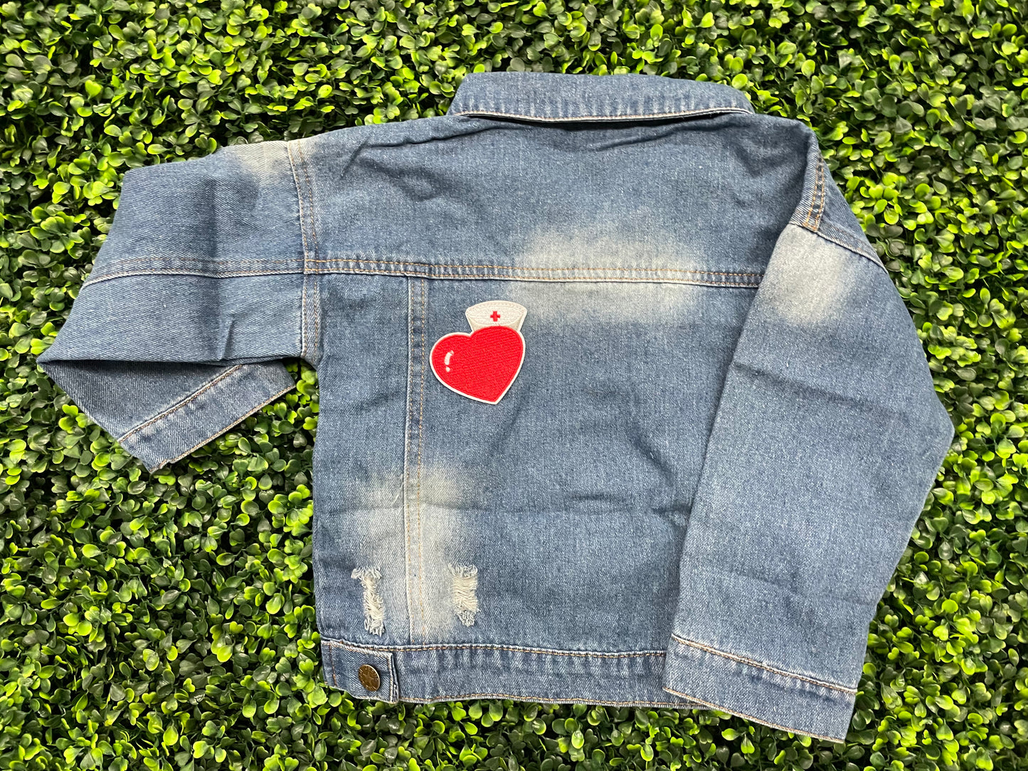 Heart with Nurse Cap Embroidered Patch