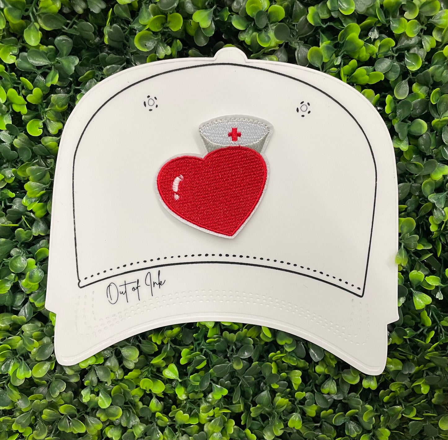 Heart with Nurse Cap Embroidered Patch