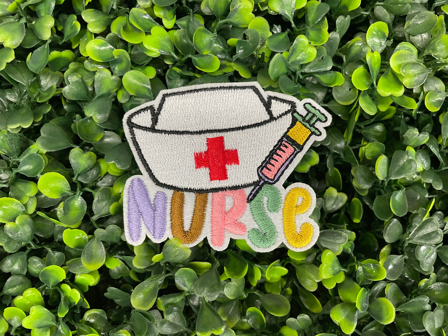 Nurse Cap and Syringe Embroidered Patch