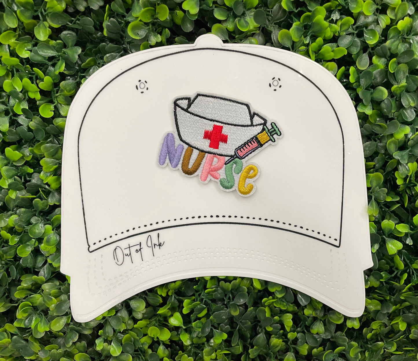 Nurse Cap and Syringe Embroidered Patch