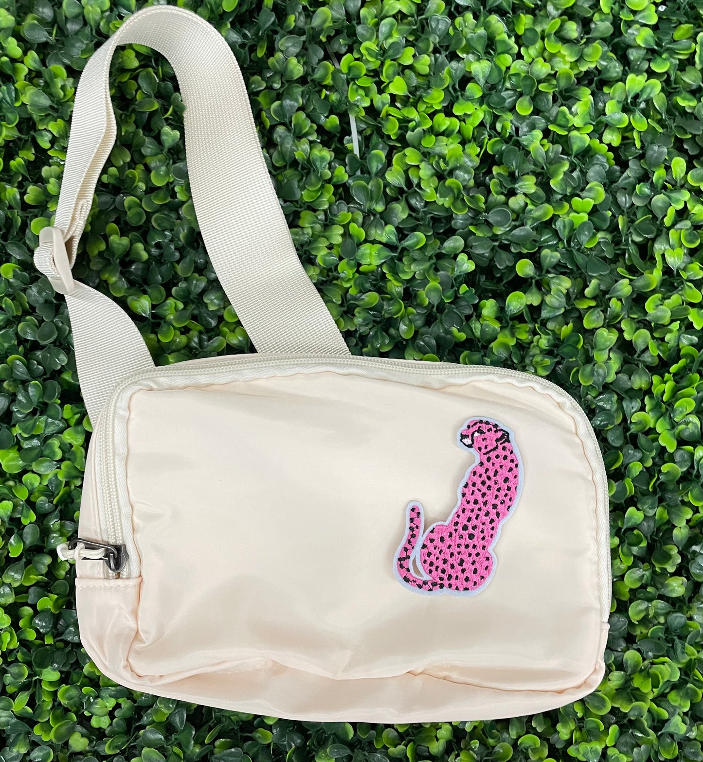Pink Leopard Embroidered Patch