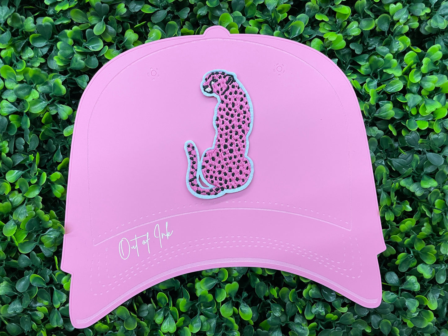 Pink Leopard Embroidered Patch