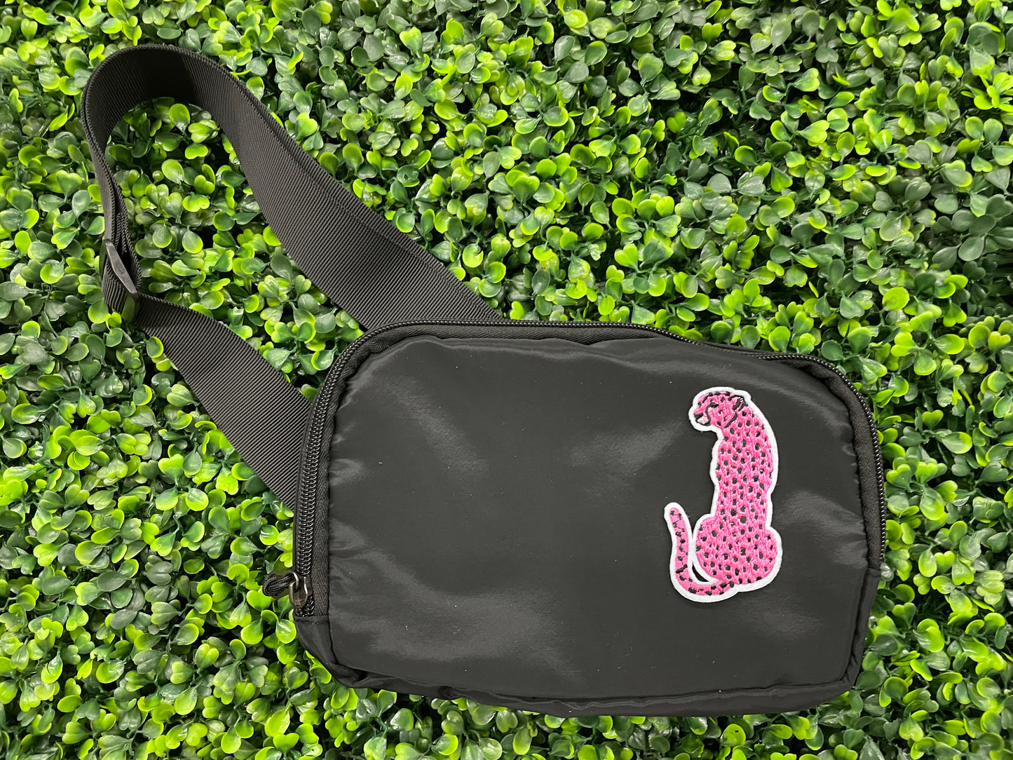 Pink Leopard Embroidered Patch
