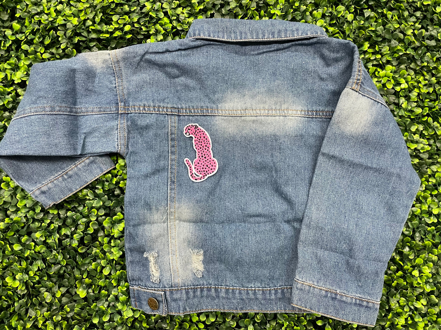 Pink Leopard Embroidered Patch