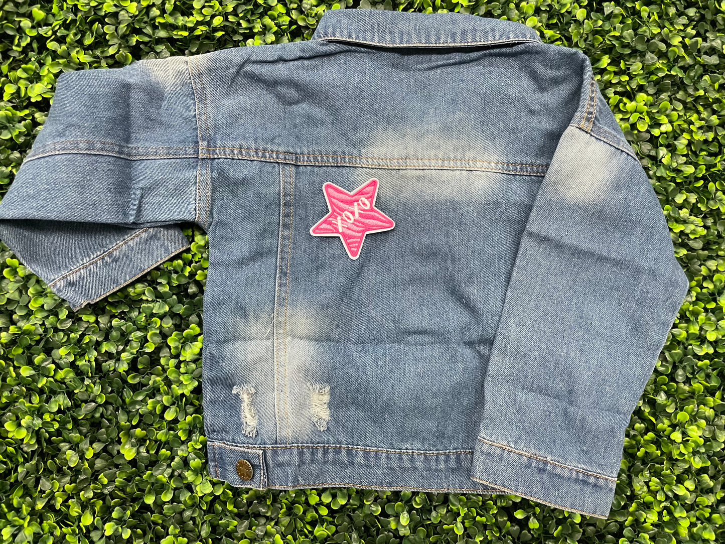 XOXO Pink Star Embroidered Patch