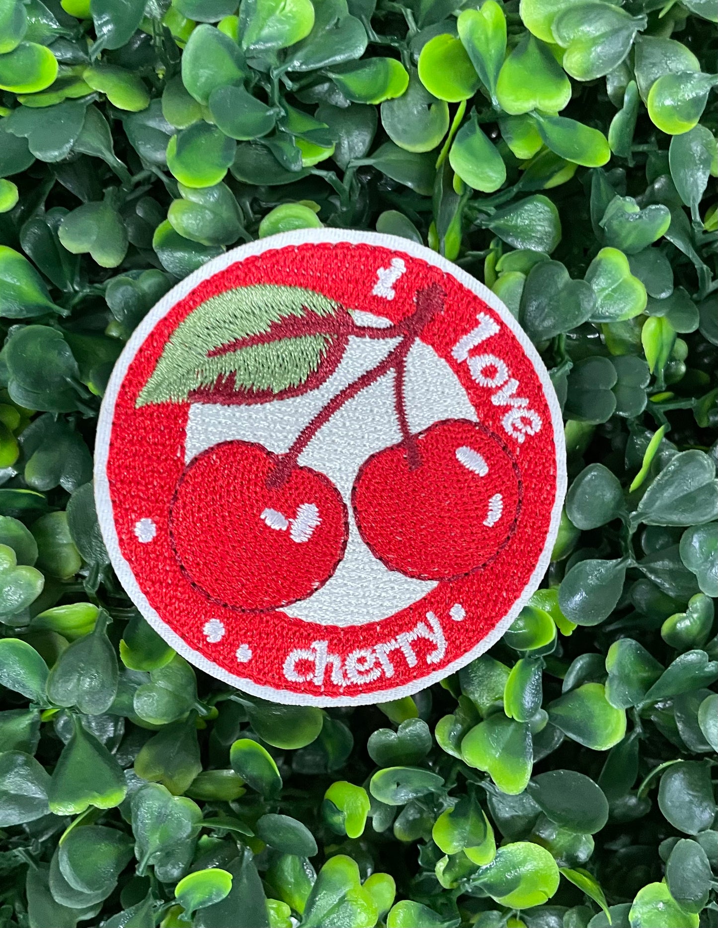 I Love Cherry Embroidered Patch