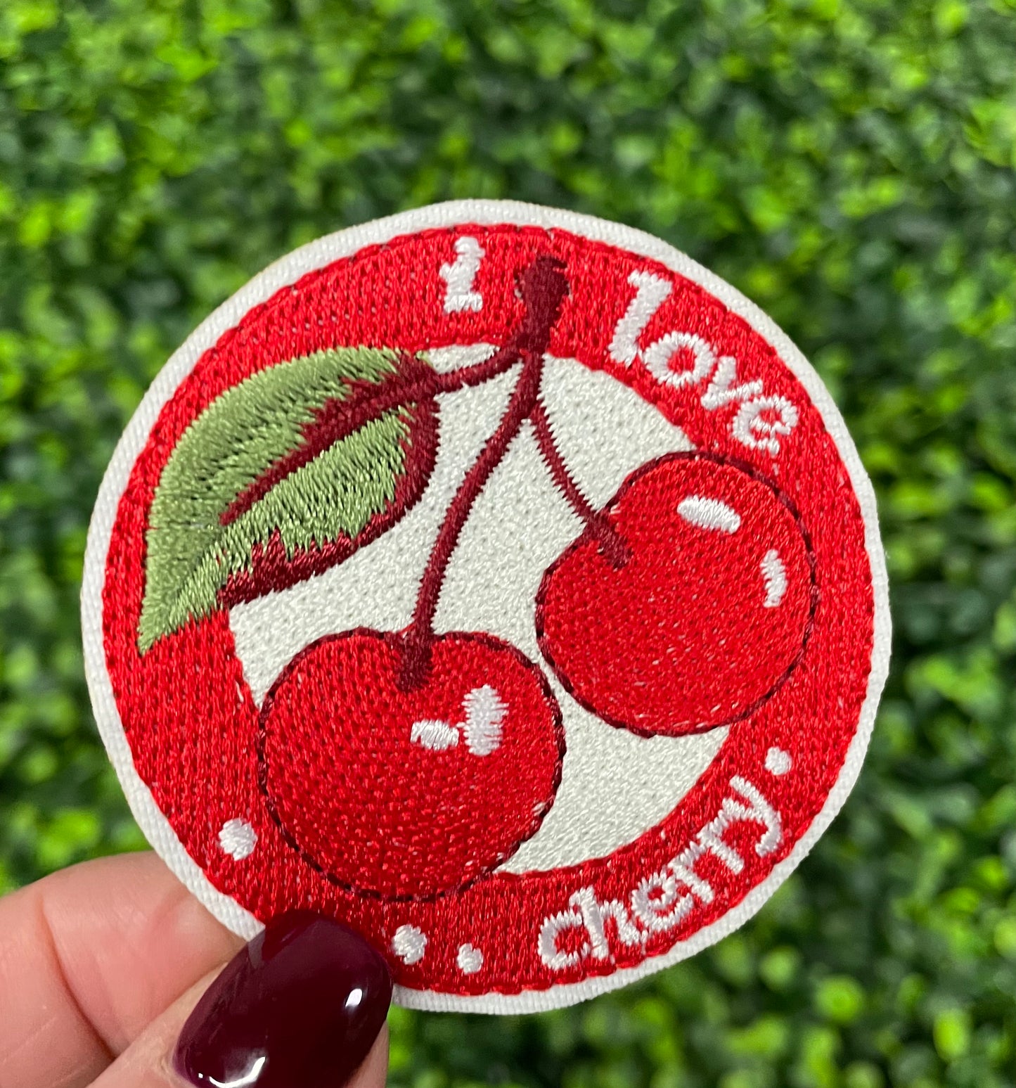 I Love Cherry Embroidered Patch
