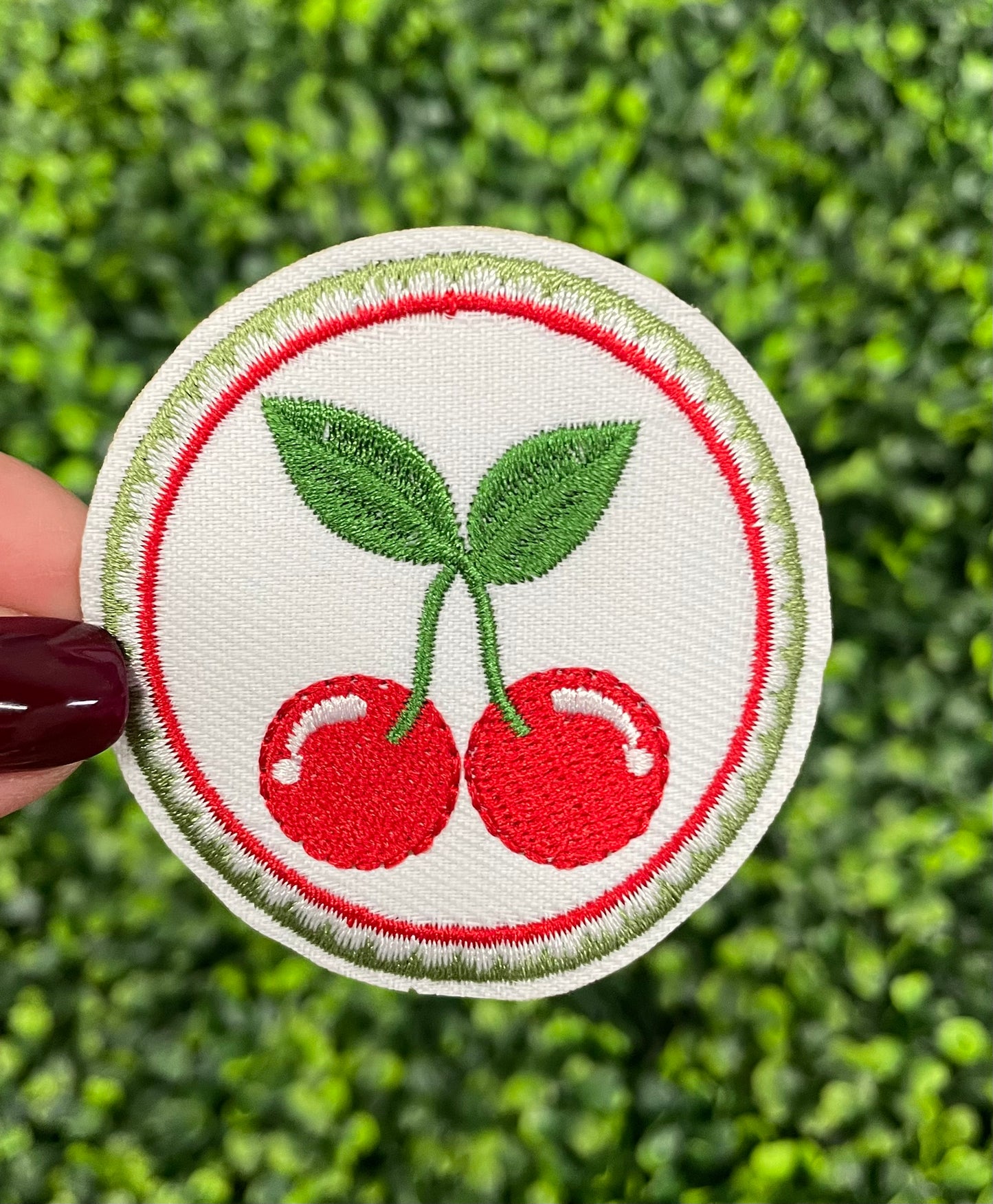 Classic Cherry Embroidered Patch
