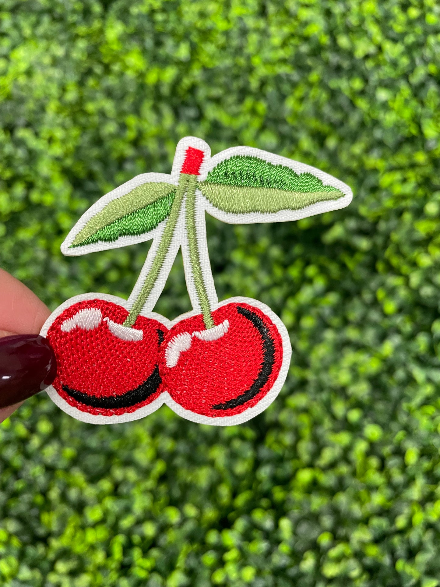 Double Cherry Embroidered Patch
