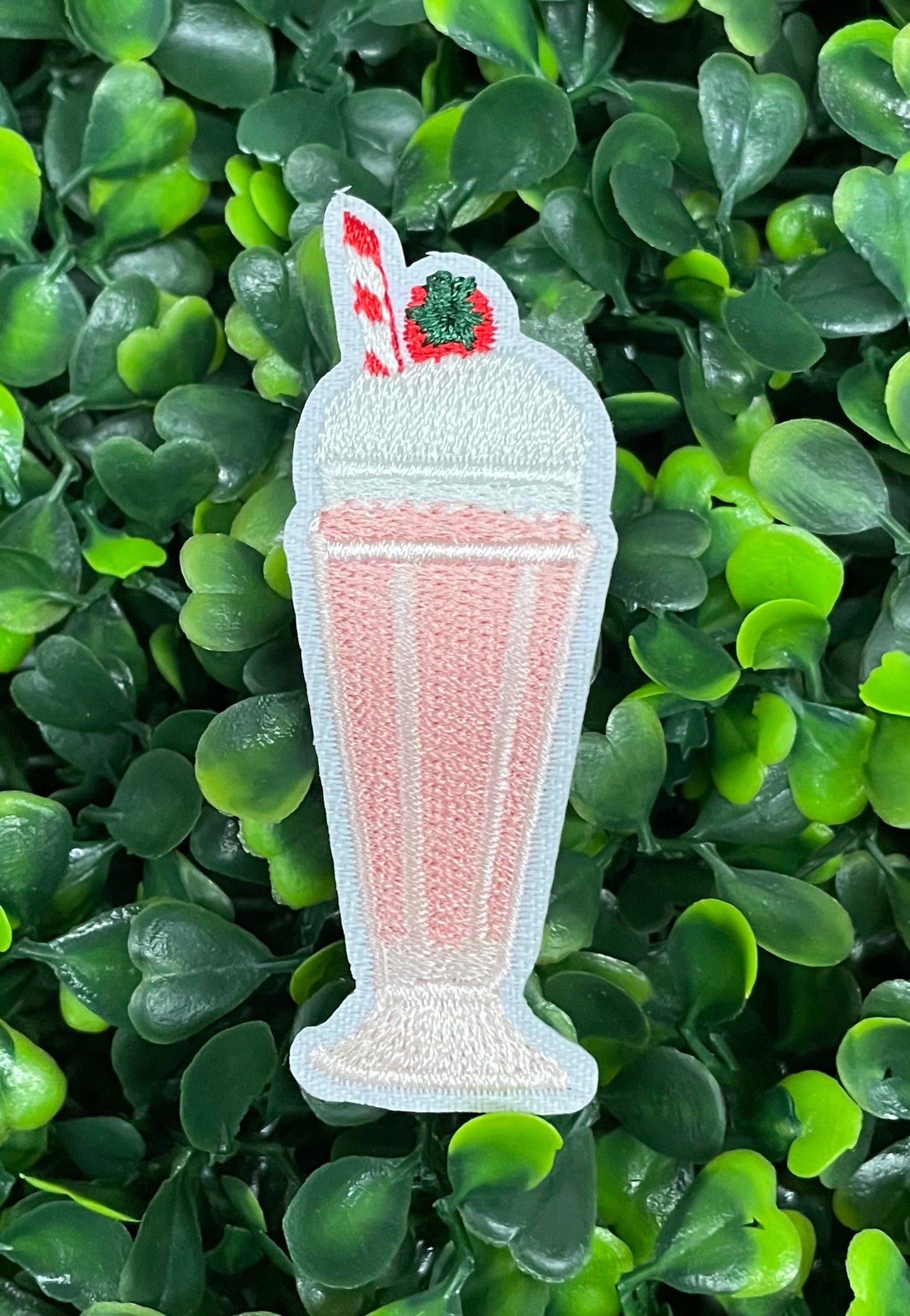 Pink Milkshake Embroidered Patch