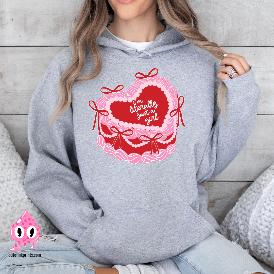 I'm Literally Just a Girl Heart Cake Hoodie