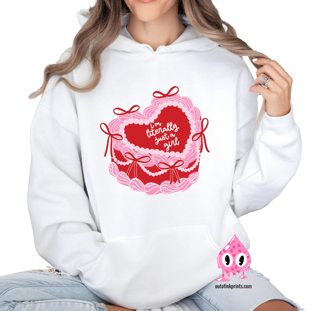 I'm Literally Just a Girl Heart Cake Hoodie