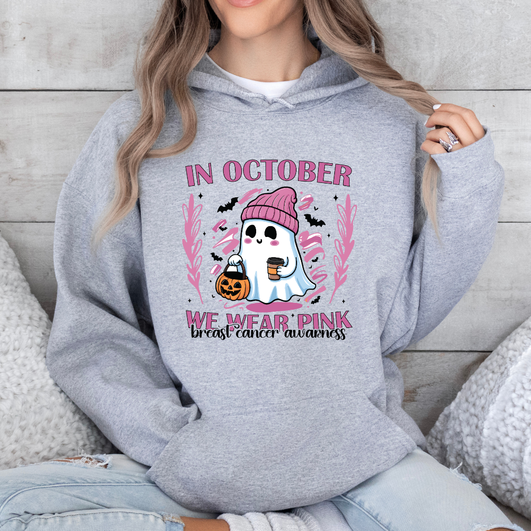 In October We Wear Pink Ghost Beanie Hoodie